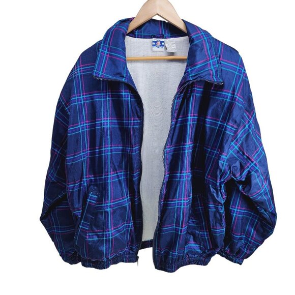 NEW Vintage Pro Spirit Jacket Plaid Print Women's Size M‎ Blue NWT VTG - Picture 3 of 10